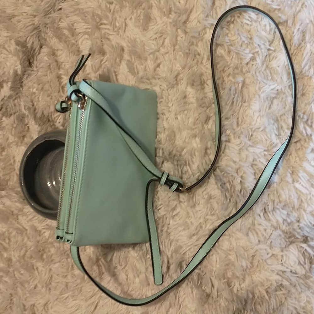 Forever 21 crossbody w adjustable strap in mint green leather NWOT